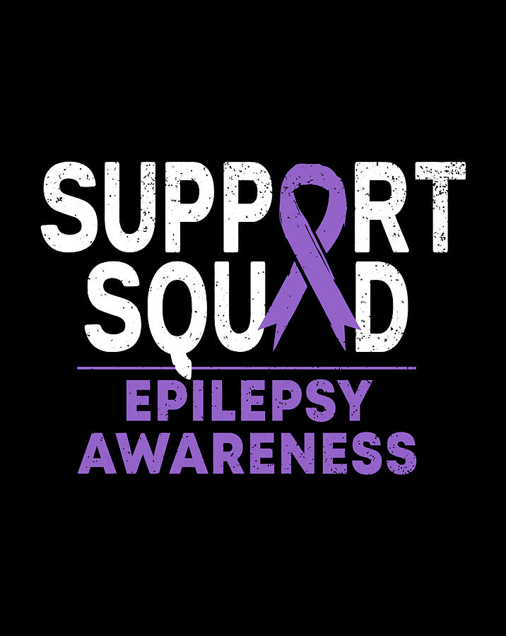 Support Squad Epilepsy Awareness Month Family Purple Ribbon Digital Art ...