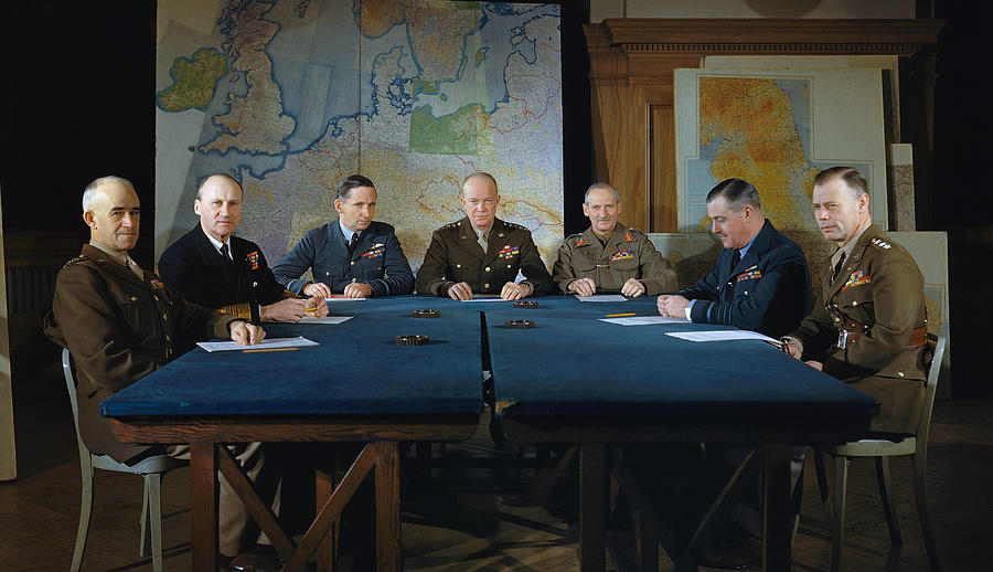 Supreme Allied Command Meeting - London - 1944  Photograph by War Is Hell Store