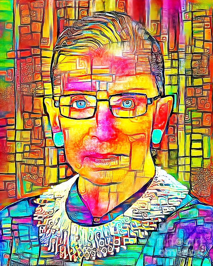 Supreme Court Justice Ruth Ginsburg Notorious RBG in Vibrant Contemporary Colors 20201011 v2 Photograph by Wingsdomain Art and Photography