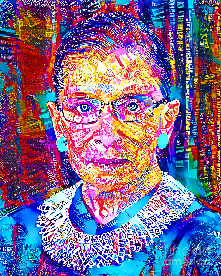 Supreme Court Justice Ruth Ginsburg Notorious RBG Vibrant Modern Contemporary Urban Style 20210629 Photograph by Wingsdomain Art and Photography