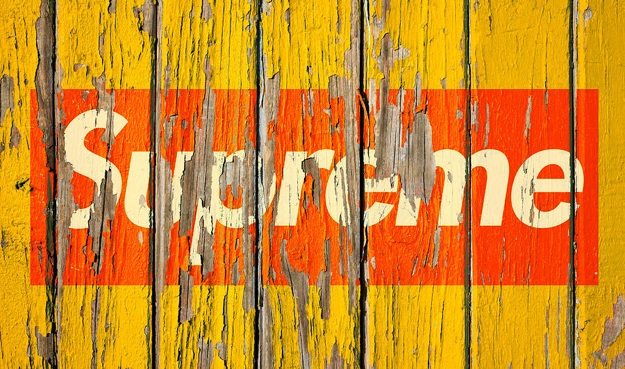 Supreme Vintage Logo on Old Wall Mixed Media by Design Turnpike