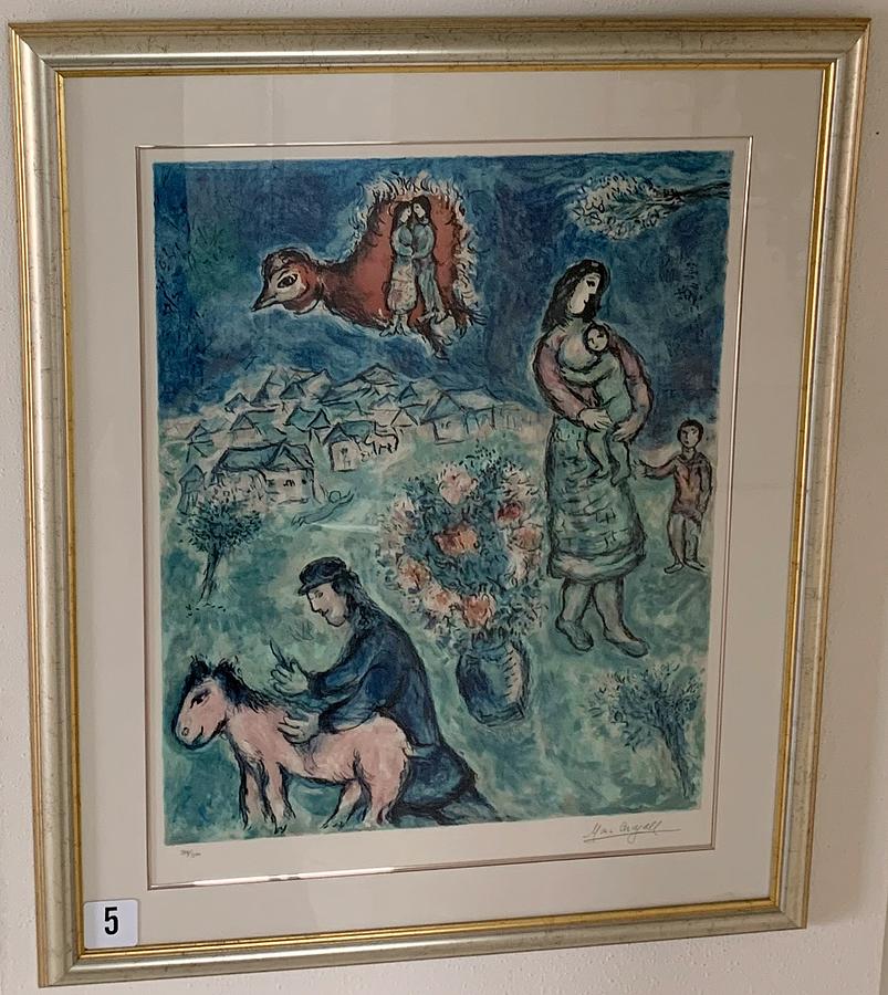 Sur la Route du Village Mixed Media by Marc Chagall