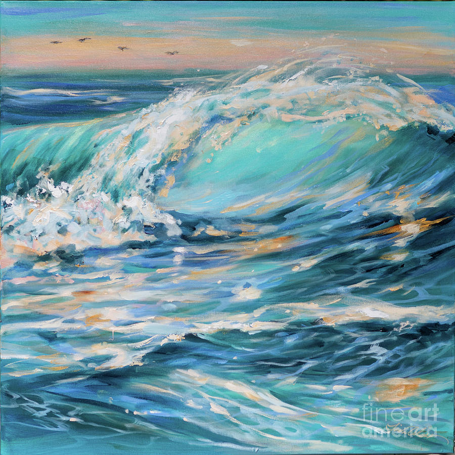 Surf at Dawn Painting by Linda Olsen