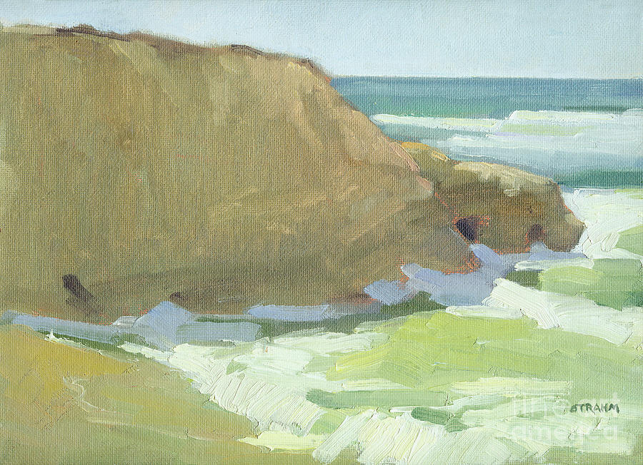 Surf at Sunset Cliffs, San Diego, California Painting by Paul Strahm