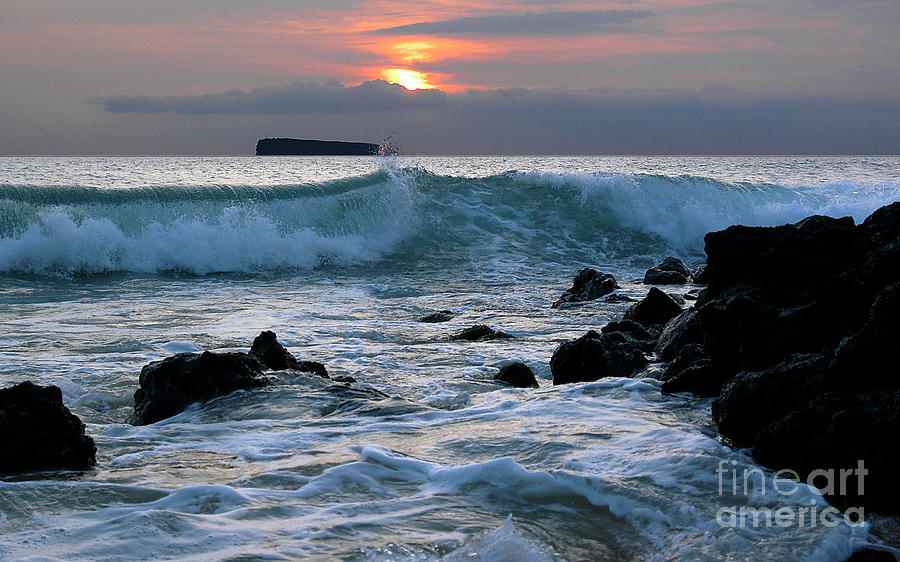 Surf breaking at Little Beach, Maui, Hawaii.	 Photograph by Gunther Allen