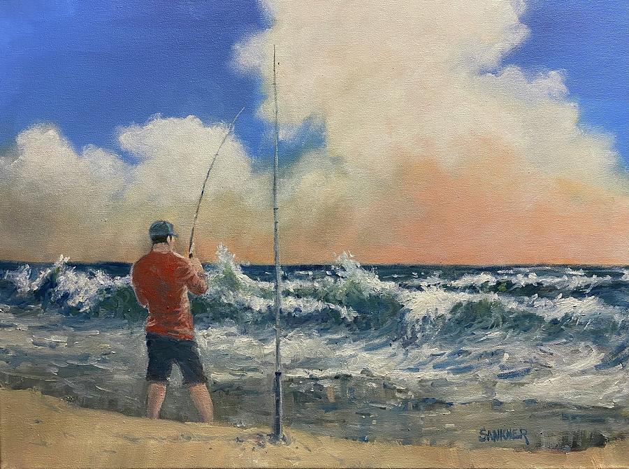 Surf Fishing Painting by Robert Sankner