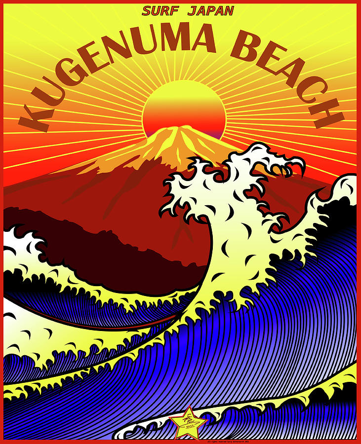 Surf Kugenuma Beach Japan Digital Art