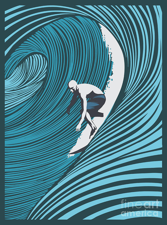 Surf Lines Painting by Sassan Filsoof