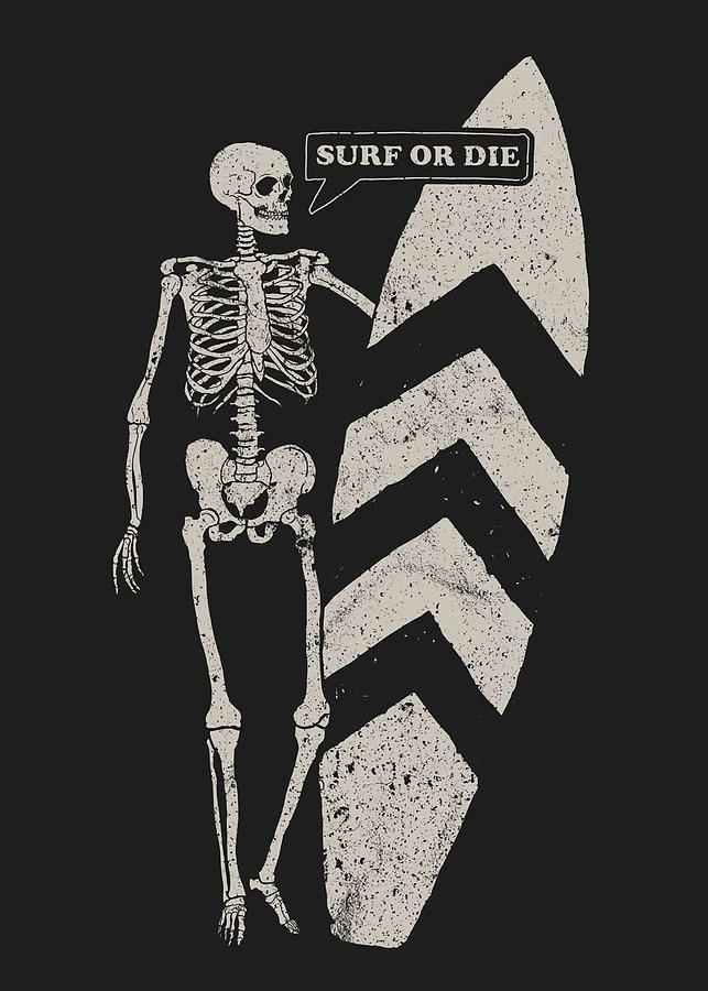 Surf or die Poster Fanfreak Tapestry Textile by Russell Pixels