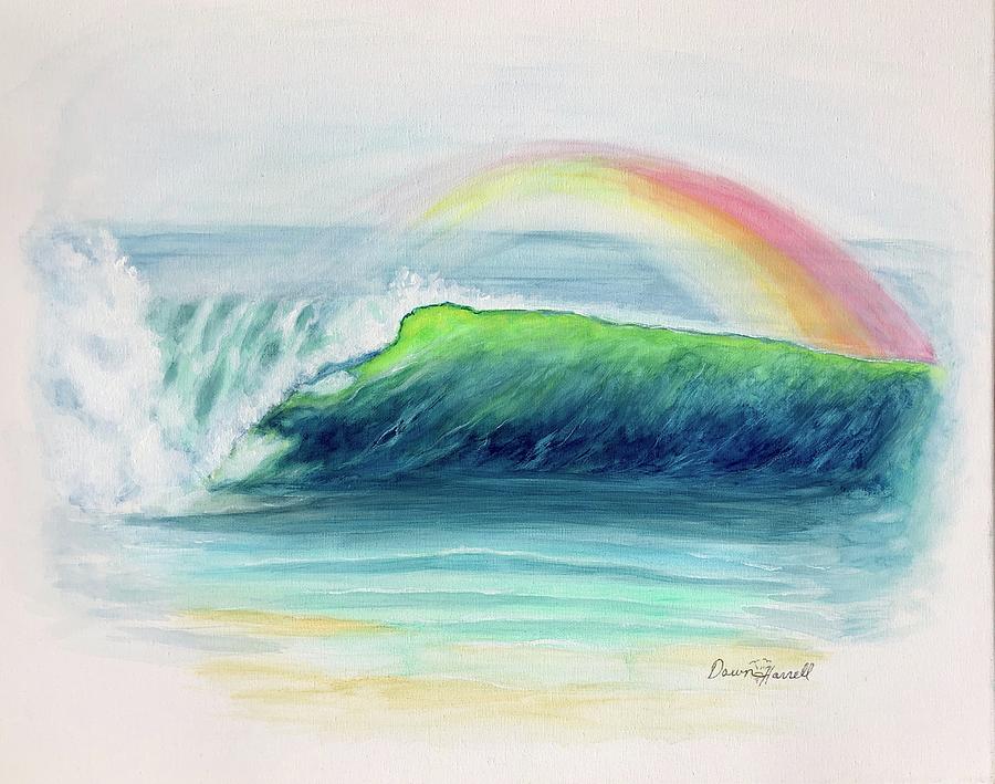 Surf Rainbow Painting by Dawn Harrell