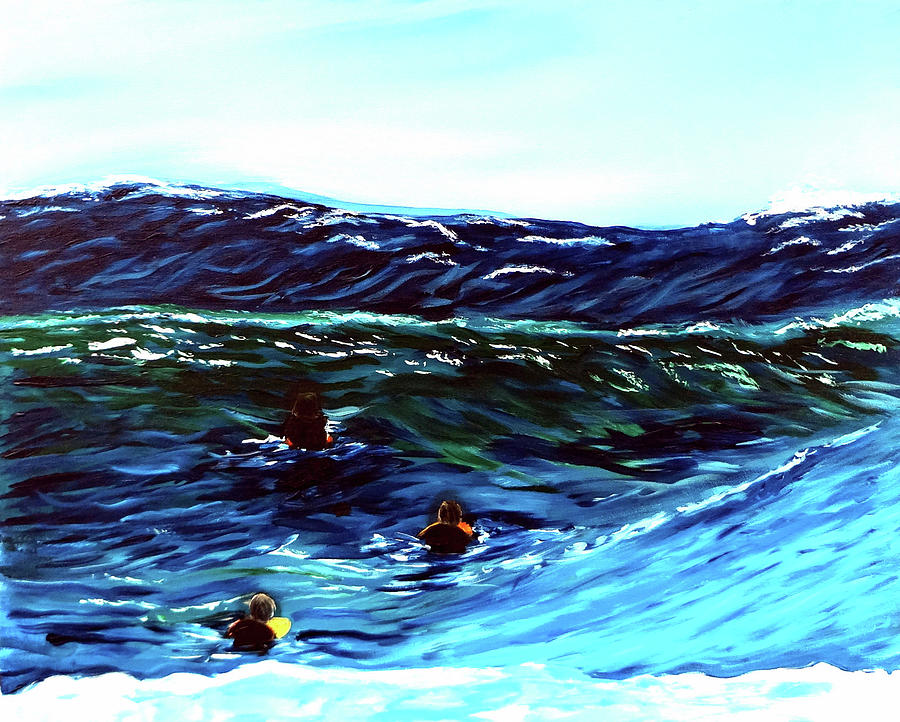 Surf Riders Painting by Katy Hawk