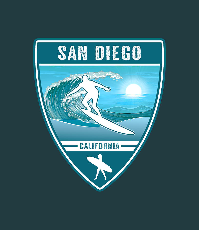 Surf San Diego California Digital Art by Jared Davies