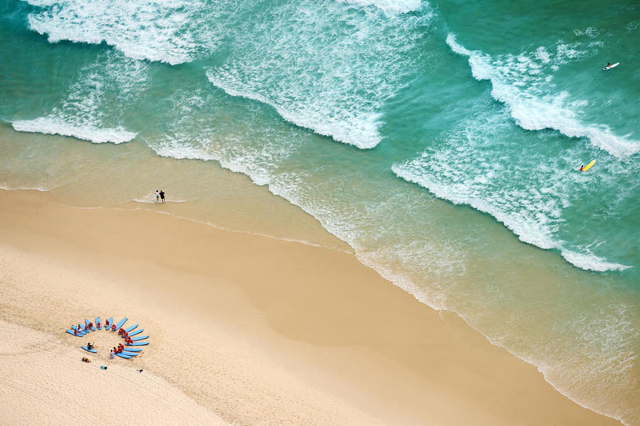 Surf School at Surfers Paradise, Gold Coast, Australia (XXXL) Photograph by 4fr