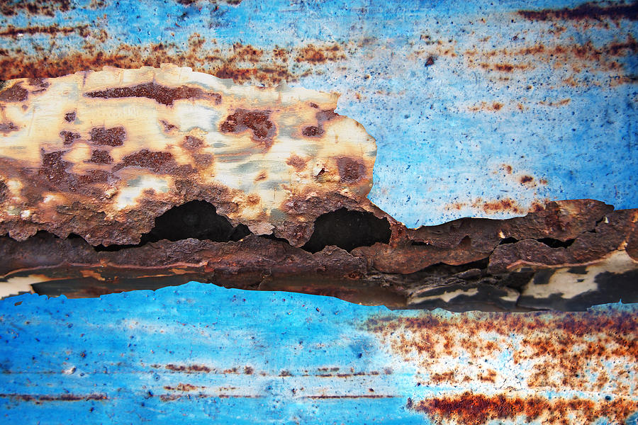 Surface Rust On The Surface, Blue Photograph