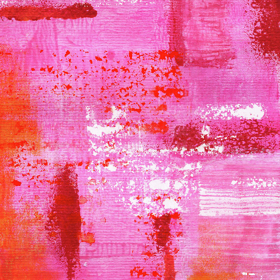 Surfaces 13 - Very Hot Pink and Red Painting by Menega Sabidussi