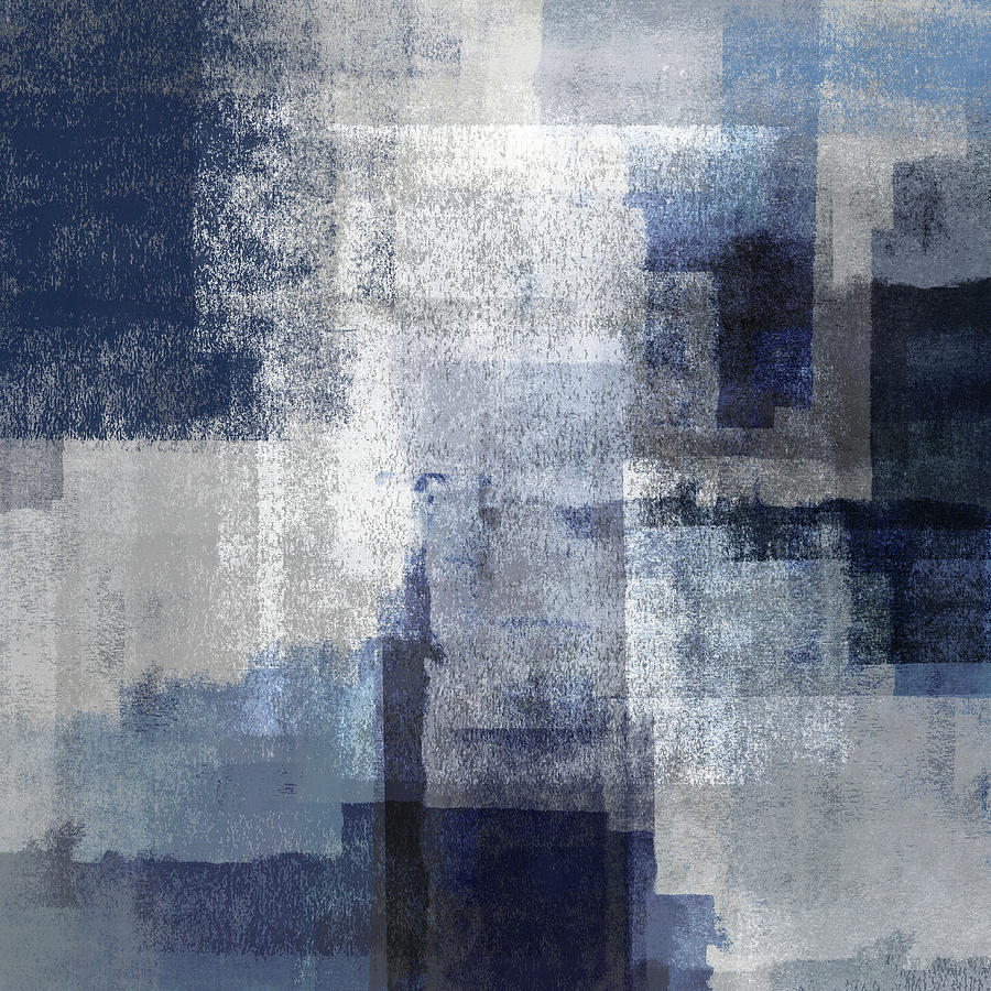 Surfaces 7 - Blue on Gray Digital Art by Menega Sabidussi