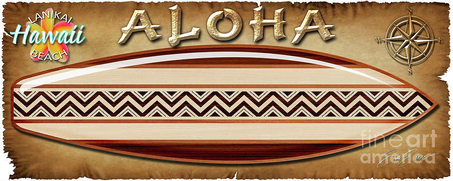 Surfboard Wooden Zig Zag Design Coffee Mug Photograph by Aloha Art
