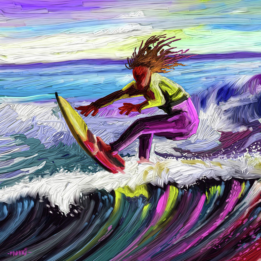 Surfer Painting by Anthony Mwangi