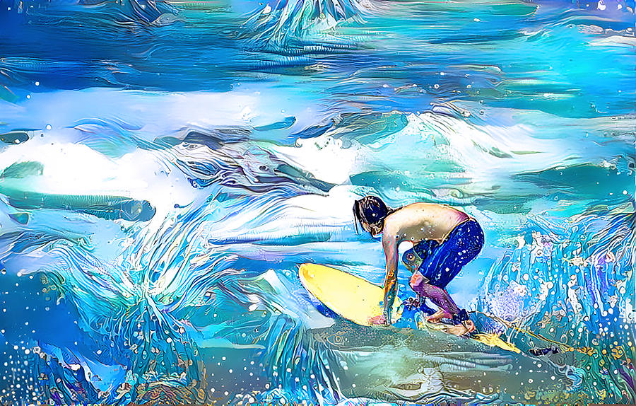 Surfer Art Mixed Media by Debra Kewley