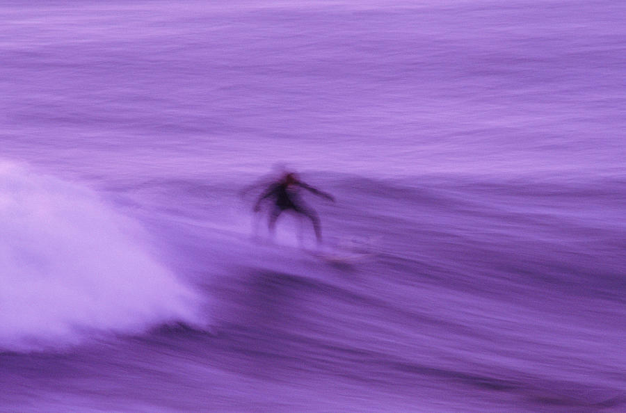 Surfer At Dusk In Blur Photograph by Grant Faint