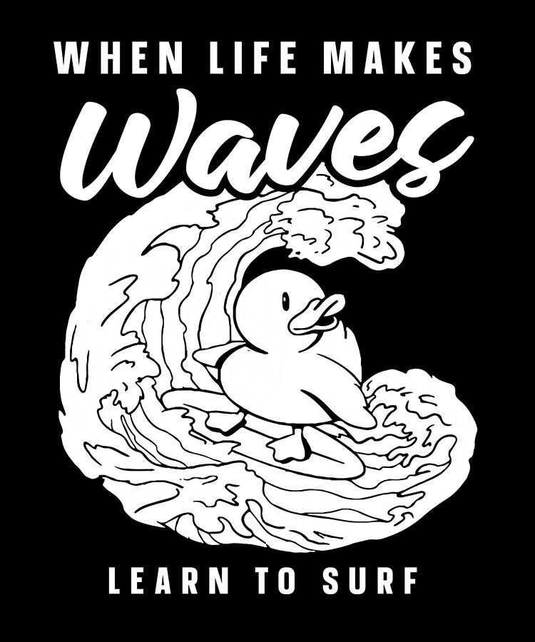 Surfer Duck Surfboard Surfrider - Waves Surfing Sloth Digital Art by ...