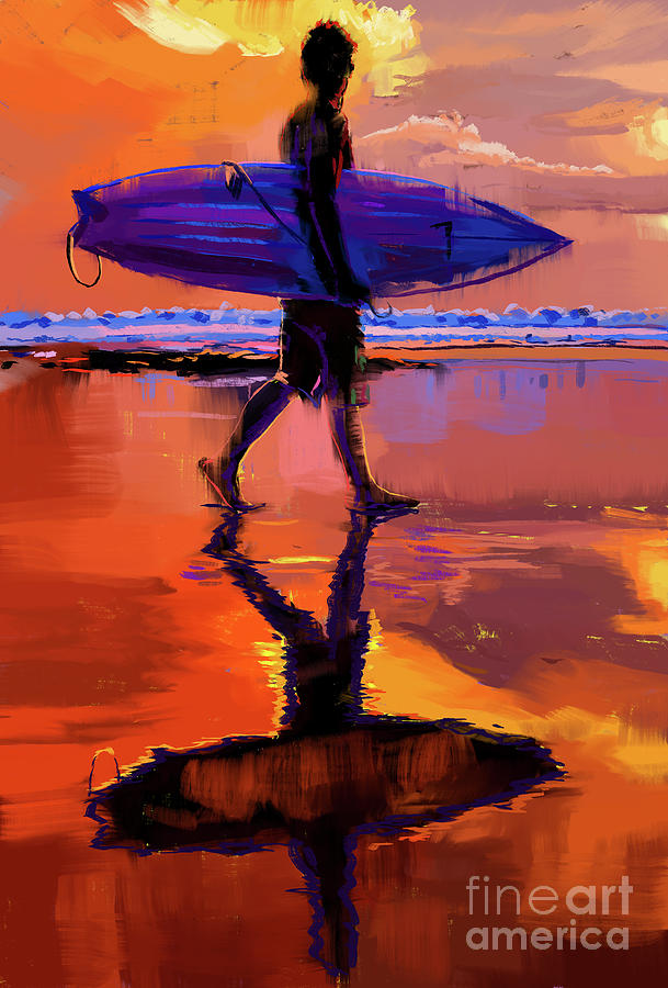 Surfer Dud Done For The Day Painting by Tim Gilliland
