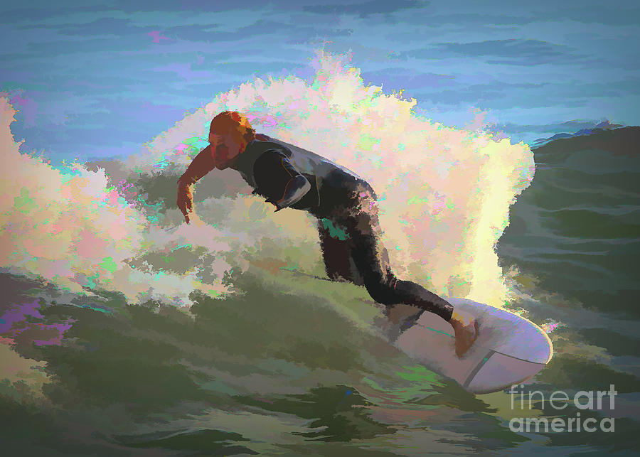 Surf Digital Art - Surfer Dude - Flat I by Chris Mautz Surf Digital Art - Surfer Dude - Flat I by Chris Mautz