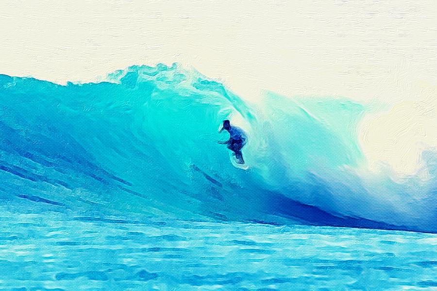 Surfer Dude in Blue Painting by Jill Rose - Fine Art America