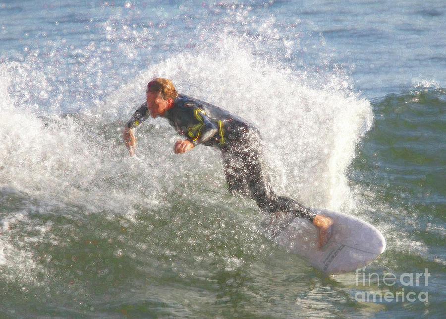 Surf Digital Art - Surfer Dude - Stamp Brush I by Chris Mautz Surf Digital Art - Surfer Dude - Stamp Brush I by Chris Mautz
