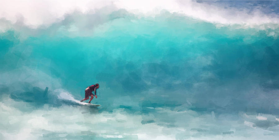 Surfer Painting by Gary Arnold