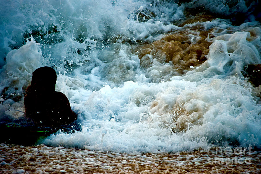 Surfer in Sea Foam Photograph by Debra Banks