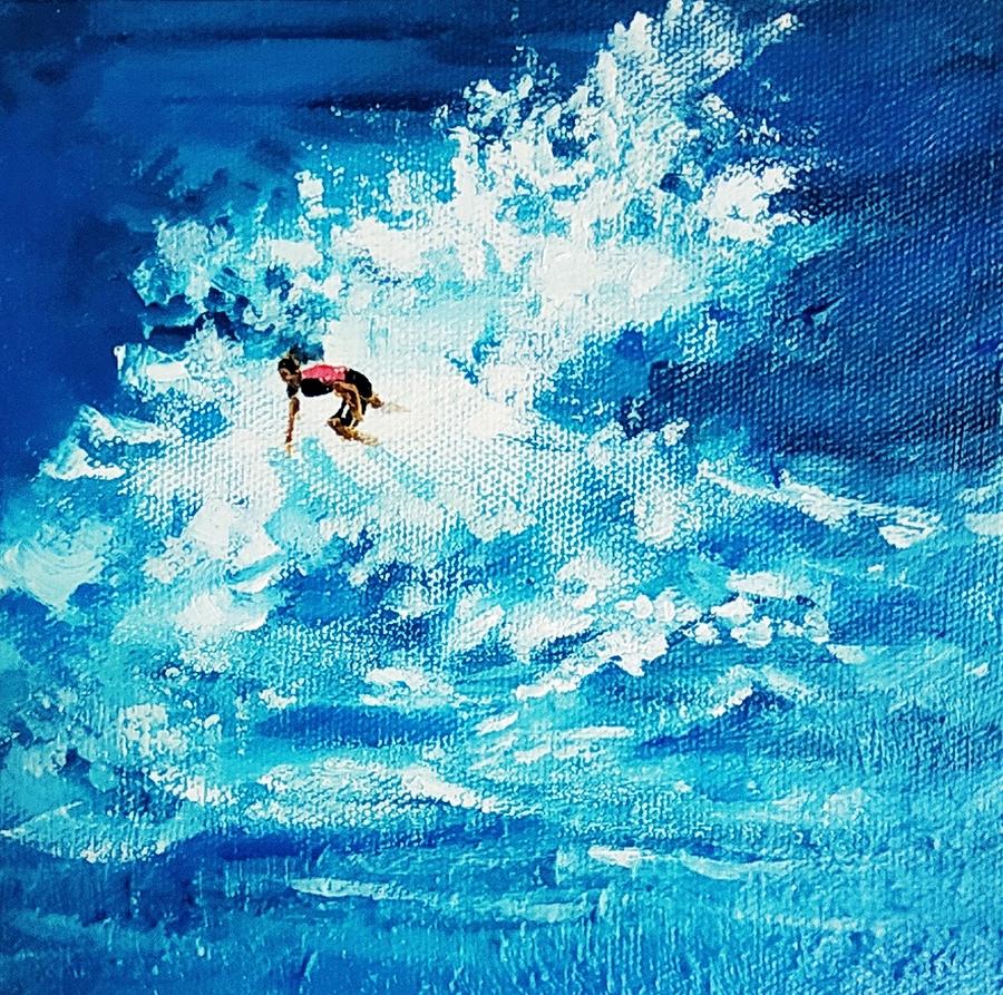 Surfer In The Sea Painting