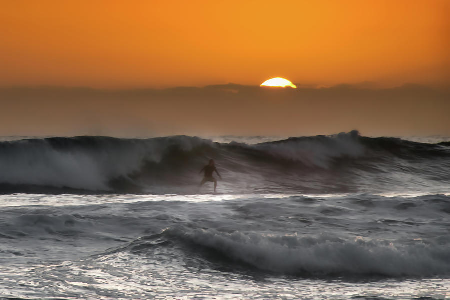 Sunset Photograph - Surfer Silhouette by Paul Hazelwood