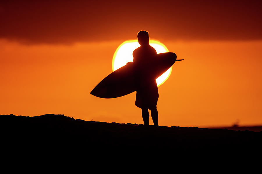 Surfer Sunset Photograph by Sean Davey