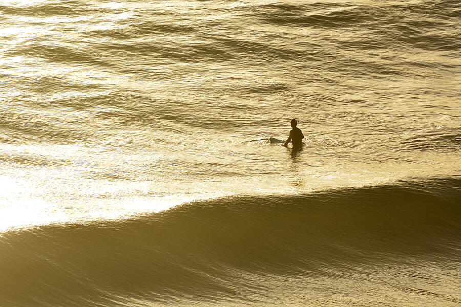 Surfer Waits for the Perfect Wave Photograph by Rafael Ben-Ari