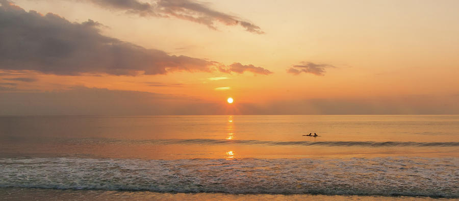 Surfers at Sunrise Photograph by John Quinn
