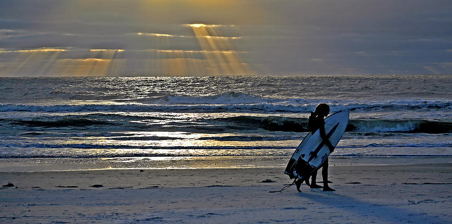 Surfers at Sunset Photograph by Rein Nomm