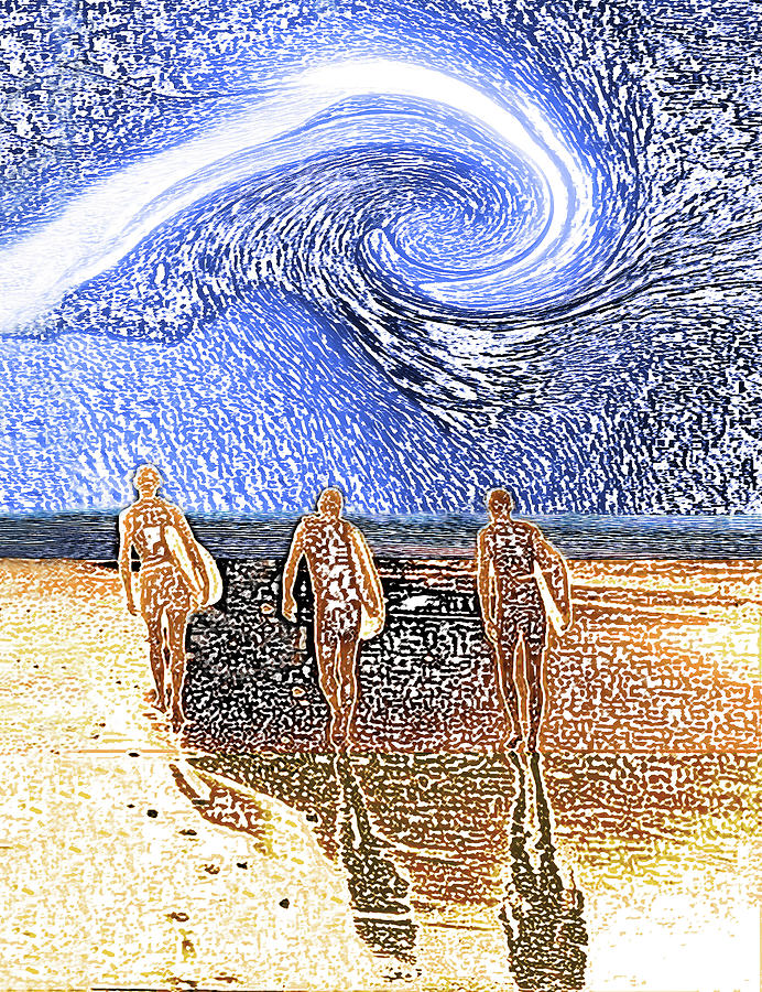 Surfers Bliss Digital Art by Cristina Leon
