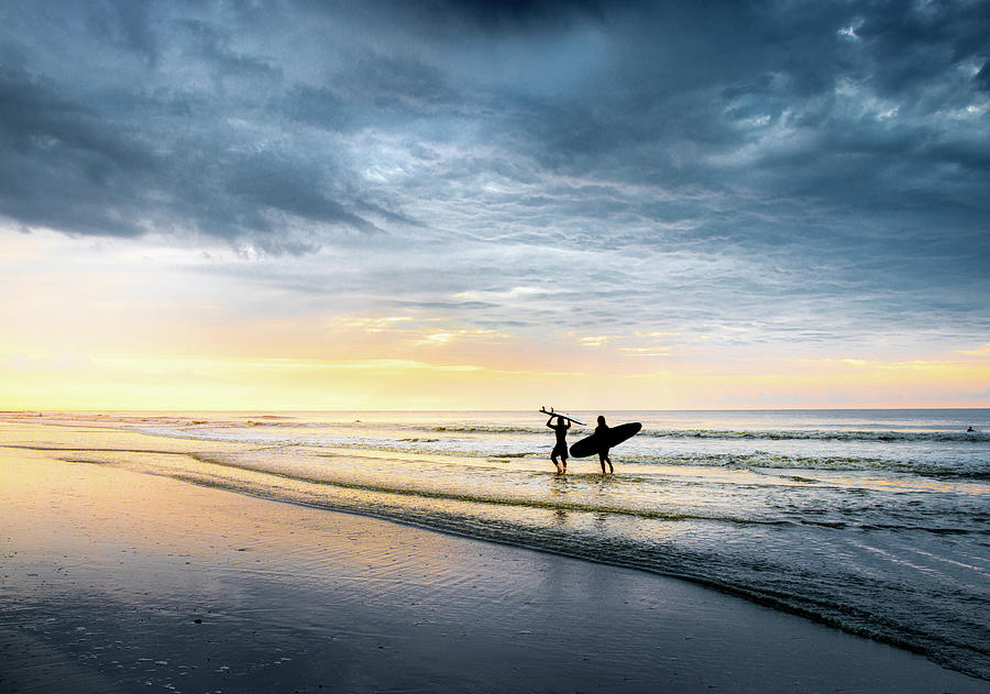Surfers Folly Beach South Carolina  Photograph by Jordan Hill
