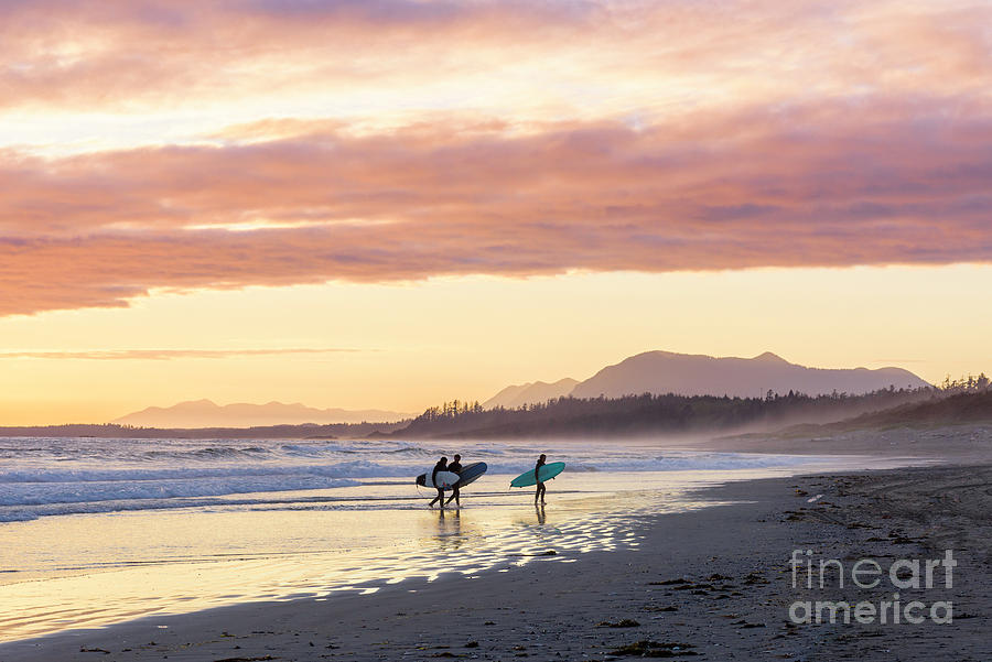 Surfers, Long Beach, Tofino Photograph by Michael Wheatley