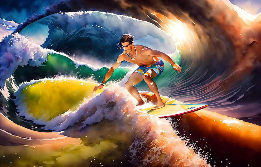 Surfin Colors Digital Art by ART of ZNEROL