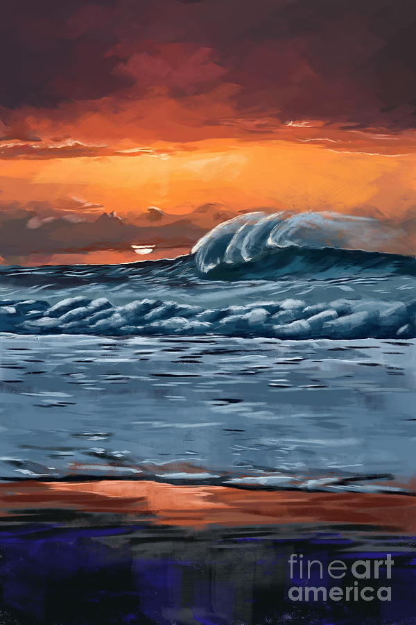 Surfing 03a Painting by Tim Gilliland