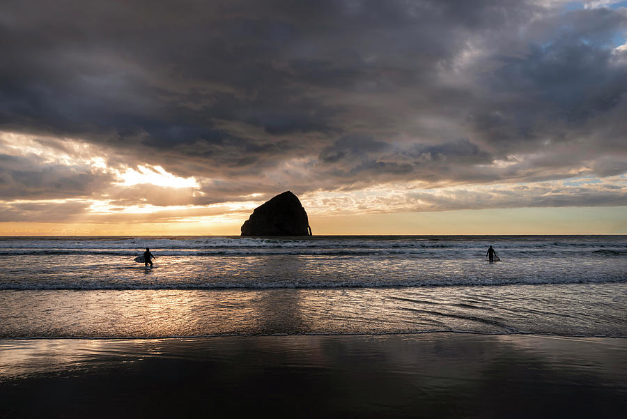 Surfing Pacific City Photograph by Steven Clark