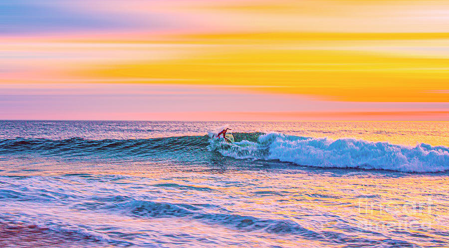 Surfing Sunset Photograph by Roman Gomez