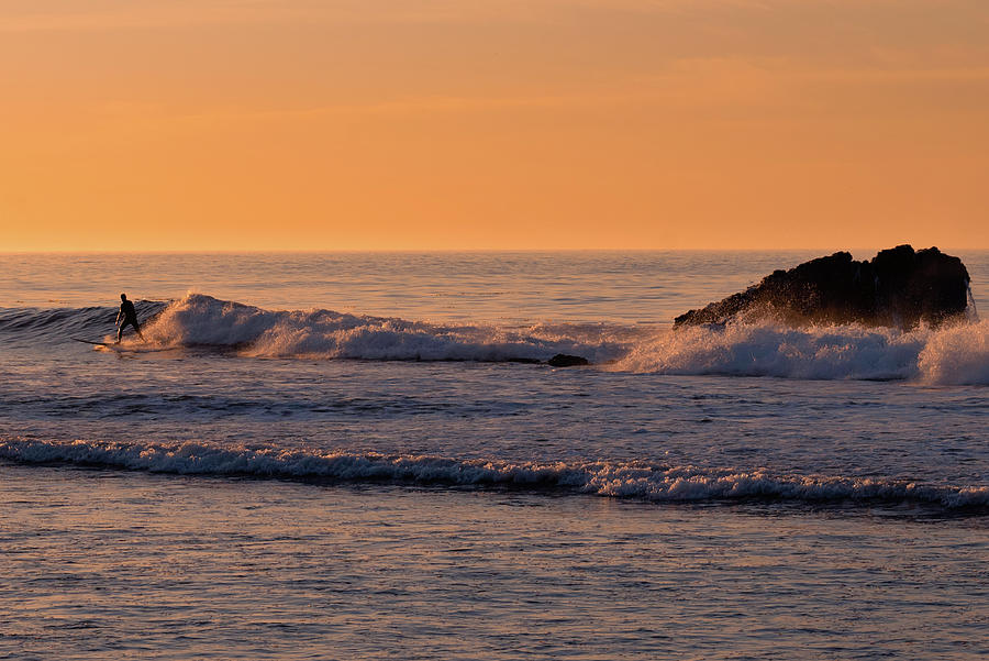 Surfing the Early Morning Waves in Malibu Photograph by Matthew DeGrushe