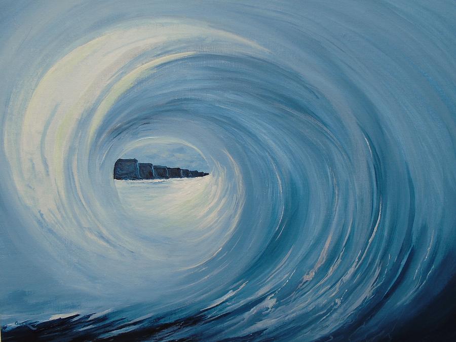 Surfs up at the Cliffs of Moher Painting by Conor Murphy