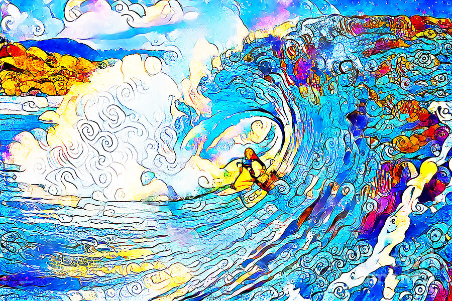 Surfs Up Banzai Pipeline in Vibrant Lively Colors 20200710 Photograph by Wingsdomain Art and Photography