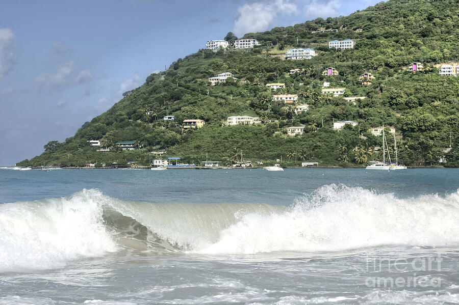 Surfs up in Tortola Photograph by David Birchall