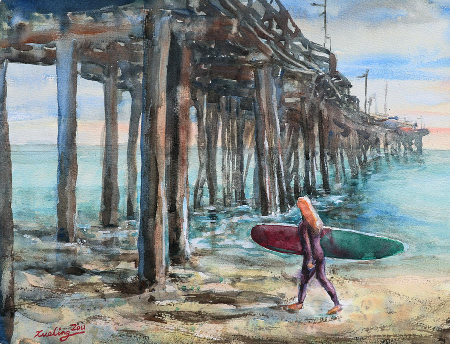 Surfs Up Painting by Xueling Zou