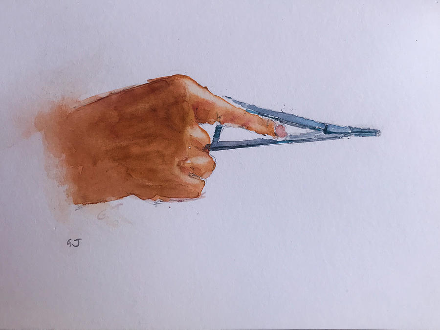 Surgeons hand watercolor 2 Painting by George Jacob